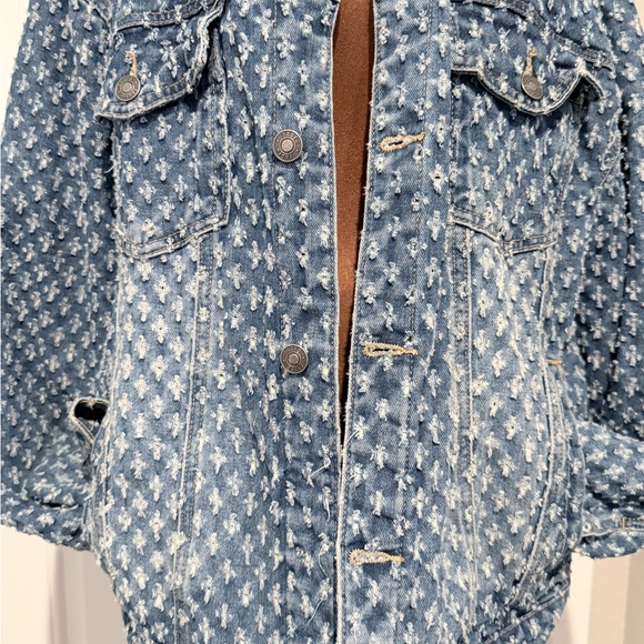 Jaded London Distressed Denim Jacket | Textured Oversized Jean Jacket - Picture 8 of 10